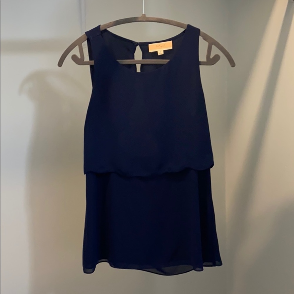 Blue Sleeveless Blouse